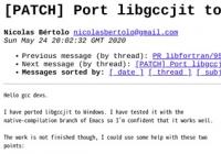GCC开发者实验性地将libgccjit移植到了Windows 并提交了patch