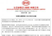 比亚迪电子公告：比亚迪订立补充协议以扩大将予供应的口罩种类